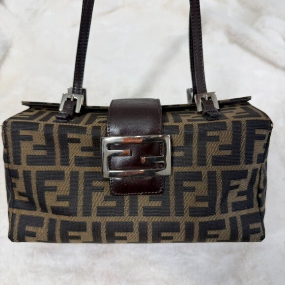 Fendi Brown FF Zucca Bento Box Shoulder Bag - Picture 1 of 8